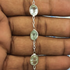 Handmade 925 Sterling Silver Aquamarine Bracelet Oval Shape Gemstone Jewelry