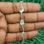 Handmade 925 Sterling Silver Aquamarine Bracelet Oval Shape Gemstone Jewelry