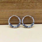 Boho Style 925 Sterling Silver Hoop Earrings Handmade Jewelry