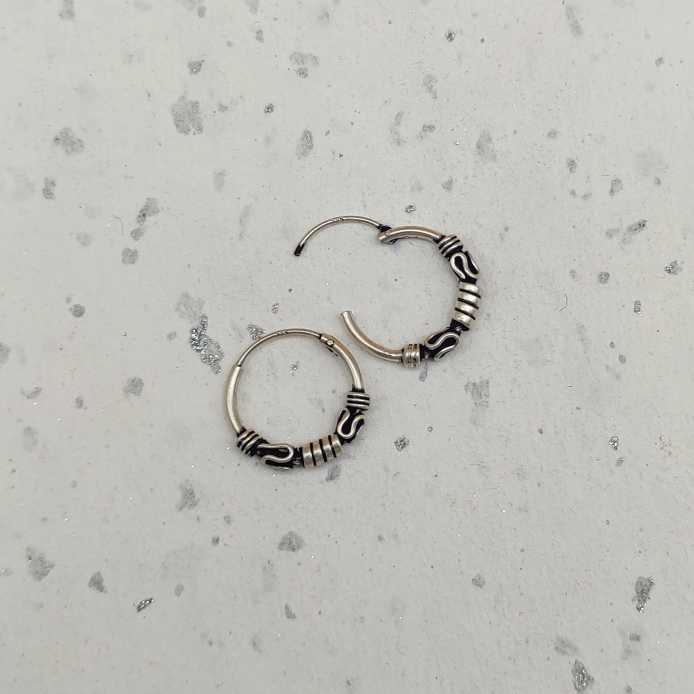 Boho Style 925 Sterling Silver Hoop Earrings Handmade Jewelry