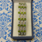 Peridot Round Shape Gemstone Bracelet 925 Sterling Silver Handmade Minimal Style