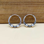 Vintage Style 925 Sterling Silver Bali Hoop Earrings for Women