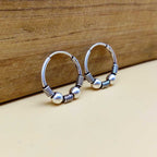Vintage Style 925 Sterling Silver Bali Hoop Earrings for Women