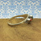 Fine Handmade Coral And Turquoise Bracelet in 925 Sterling Silver Elegant Gemstone Jewelry