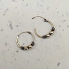 Handmade 925 Sterling Silver Artisan Hoop Earrings Ethnic Design