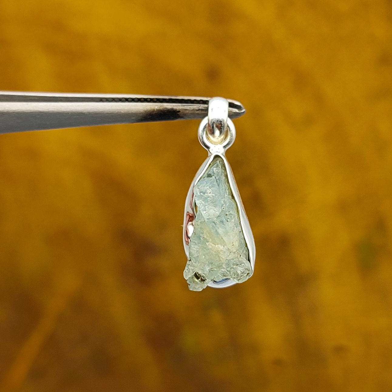 Aquamarine Nepali Bohemian Handmade Silver Pendant