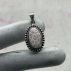 Pink Larimar 925 Sterling Silver Pendant – Designer Silver Jewelry