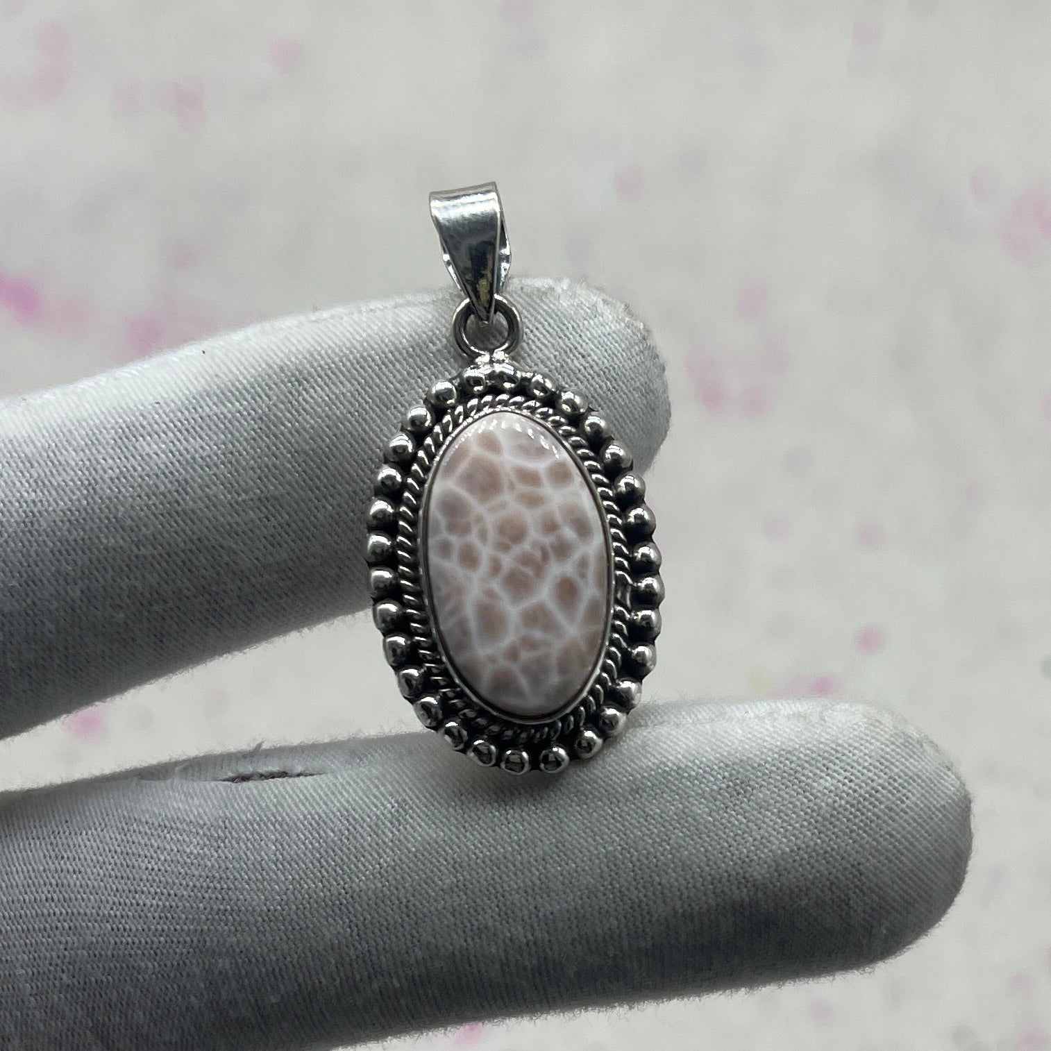 Pink Larimar 925 Sterling Silver Pendant – Designer Silver Jewelry