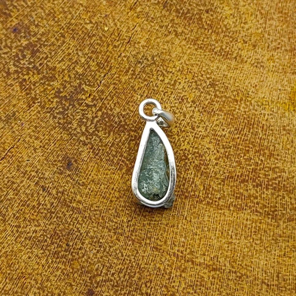 Aquamarine Nepali Bohemian Handmade Silver Pendant