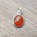 Thin Bezel Carnelian 925 Silver Pendant Handmade Gift Wholesale