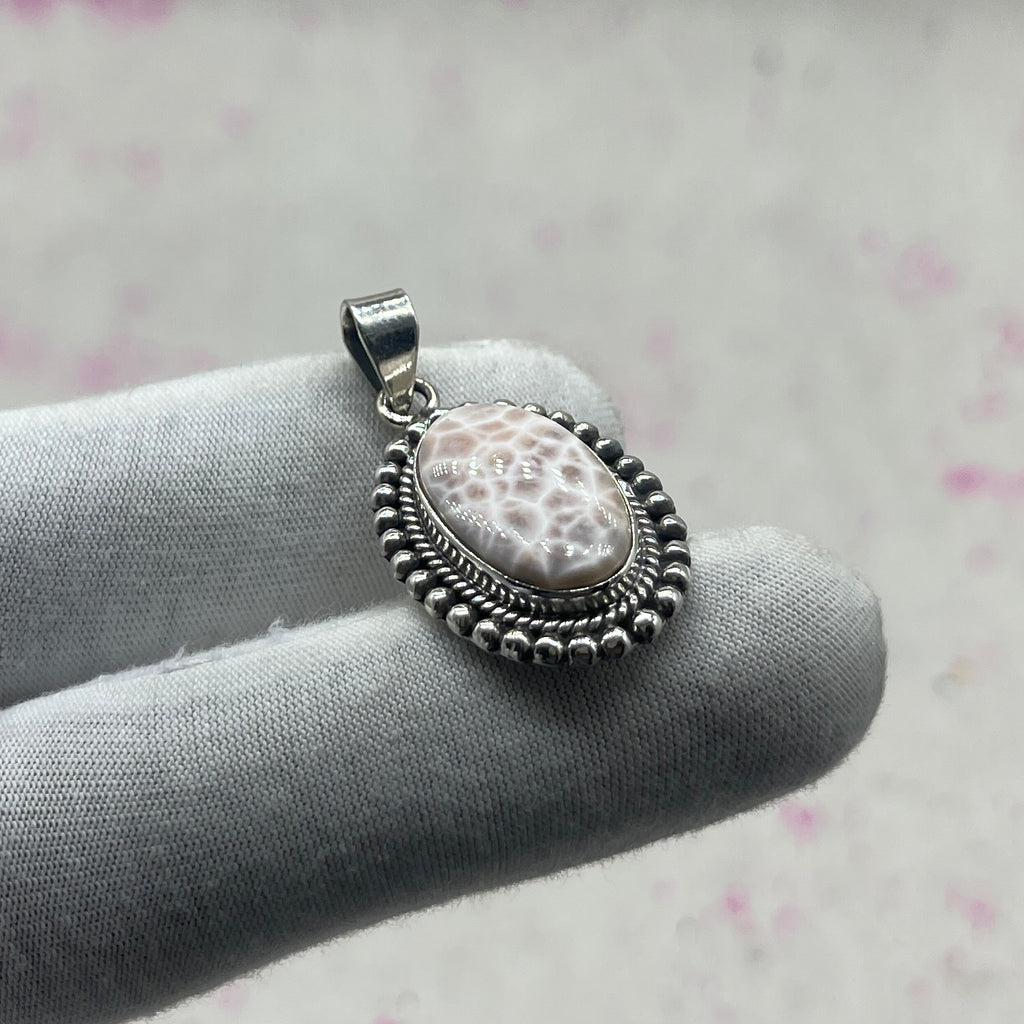 Pink Larimar 925 Sterling Silver Pendant – Designer Silver Jewelry