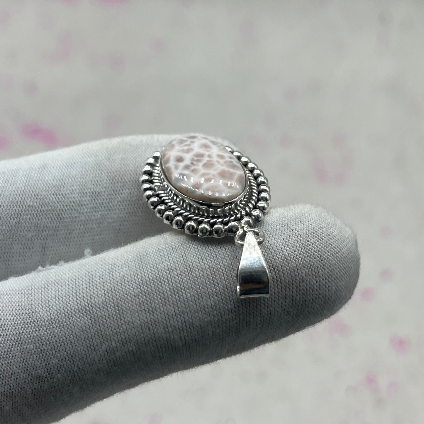 Pink Larimar 925 Sterling Silver Pendant – Designer Silver Jewelry