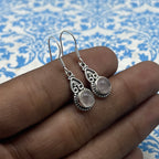 925 Silver Rose Quartz Gemstone Earring - Natural Round Gemstone