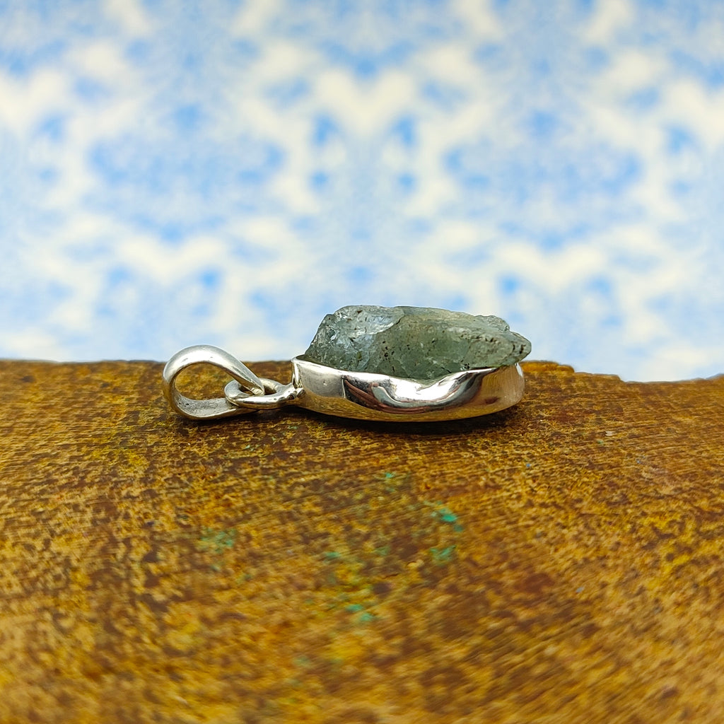 Aquamarine Nepali Bohemian Handmade Silver Pendant