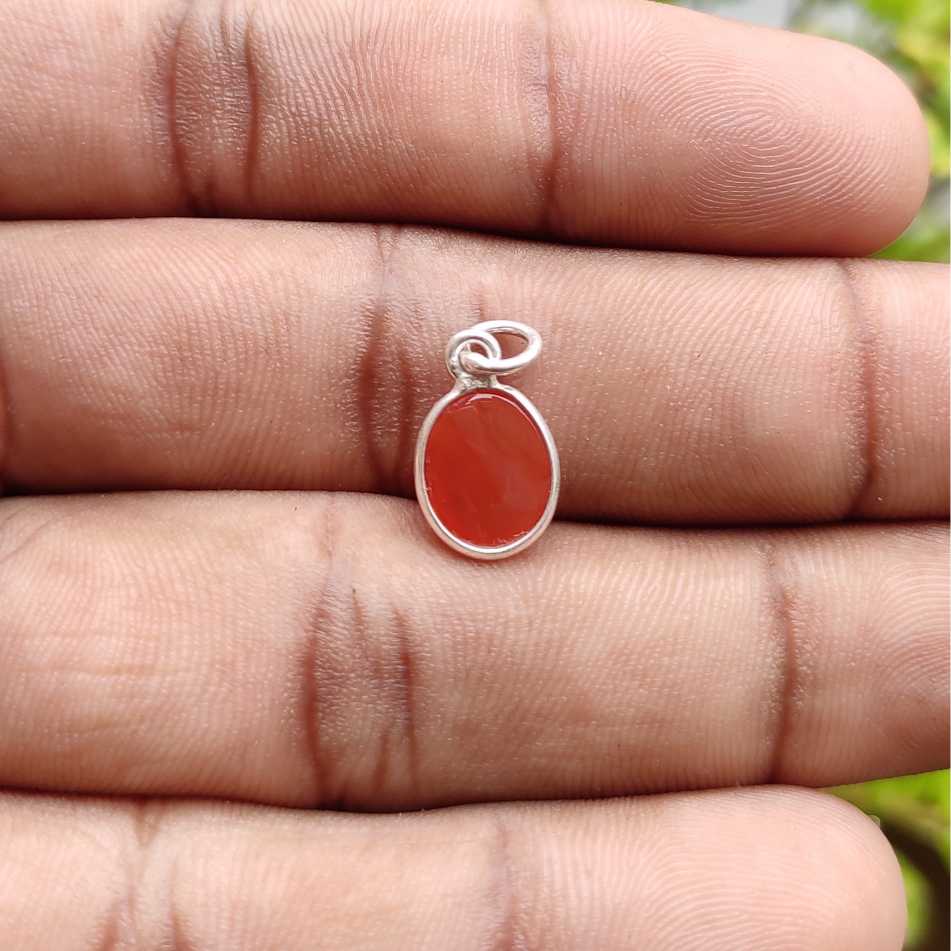 Thin Bezel Carnelian 925 Silver Pendant Handmade Gift Wholesale