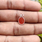 Thin Bezel Carnelian 925 Silver Pendant Handmade Gift Wholesale