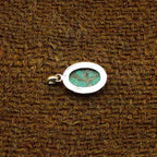 Tibetan Turquoise Handmade 925 Silver Oval Pendant