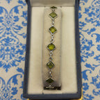Peridot Bracelet Handmade 925 Sterling Silver Elegant Square Design
