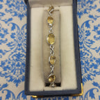 925 Sterling Silver Citrine Bracelet Handmade Fine Gemstone Link Jewelry