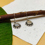 925 Sterling Silver Rose Quartz Designer Hook Earrings