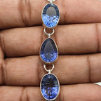 Handmade 925 Sterling Silver Blue Topaz Bracelet Oval & Pear Shape Gemstone Bracelet