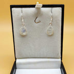 Handmade Natural Moonstone Gemstone Earrings in 925 Sterling Silver