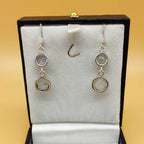 Handmade Natural Moonstone Dangler Gemstone Earrings 925 Silver
