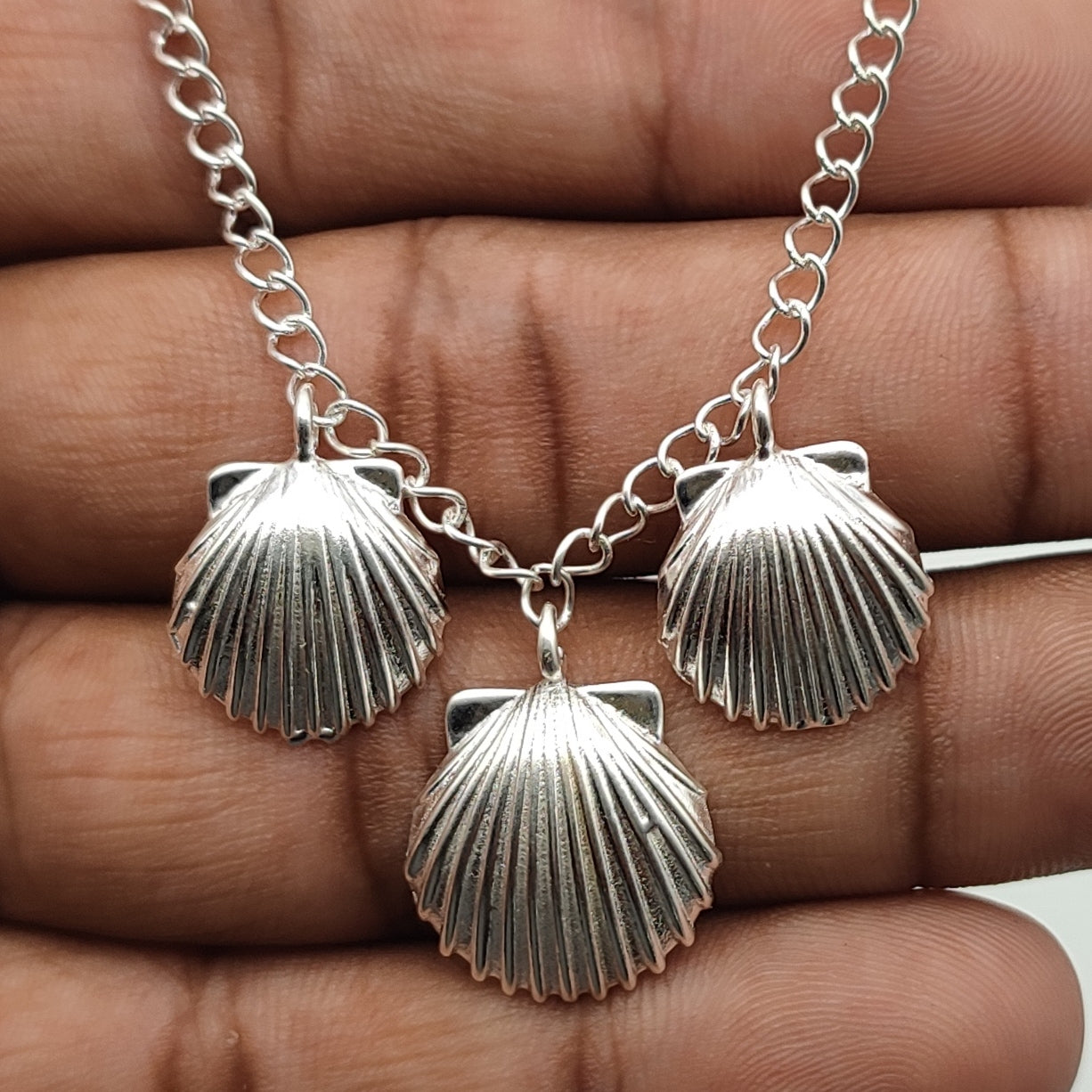 Sterling Silver 925 Seashell Bracelet Handmade Minimal Beach Jewelry