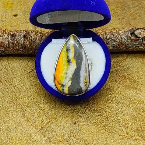 925 Sterling Silver Designer Bumble Bee Gemstone Ring