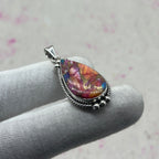 Spiny Oyster Turquoise 925 Sterling Silver Pendant – Handmade Boho Pendant