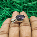 Amethyst Pendant in 925 Sterling Silver – Classic Natural Amethyst Minimal Elegant Jewelry