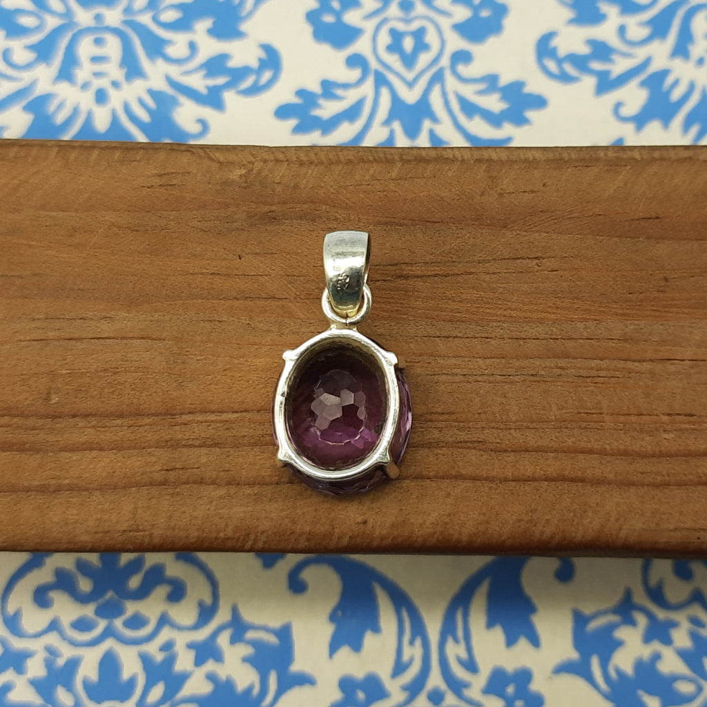 Amethyst Pendant in 925 Sterling Silver – Classic Natural Amethyst Minimal Elegant Jewelry