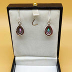 925 Sterling Silver Mystic Topaz Drop Shape Designer Hook Earrings