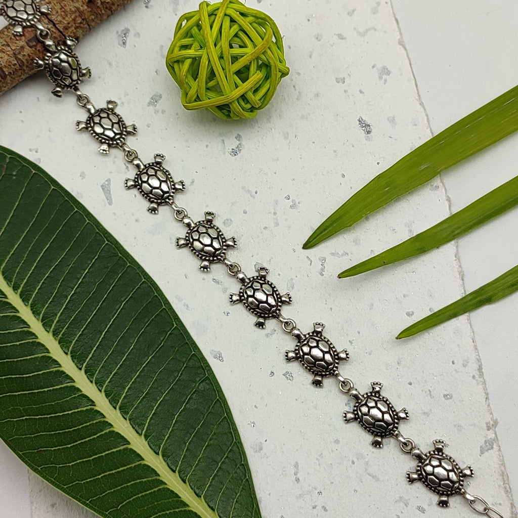 925 Sterling Silver Turtle Bracelet Handmade Unique Artisan Jewelry