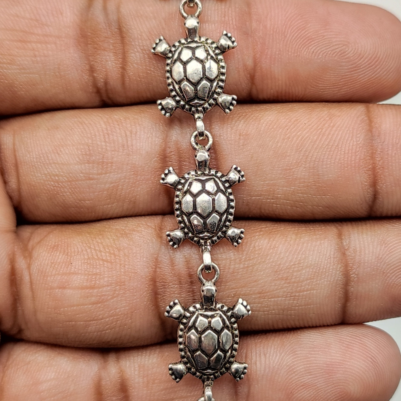 925 Sterling Silver Turtle Bracelet Handmade Unique Artisan Jewelry