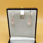 Minimalistic Rose Quartz Earrings In 925 Solid Sterling Silver