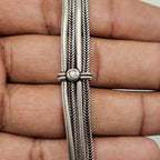 Artisan Crafted Sterling Silver Multi Line Design Handmade Bracelet