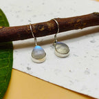 Handmade Natural Moonstone Dangler Gemstone Earrings 925 Silver