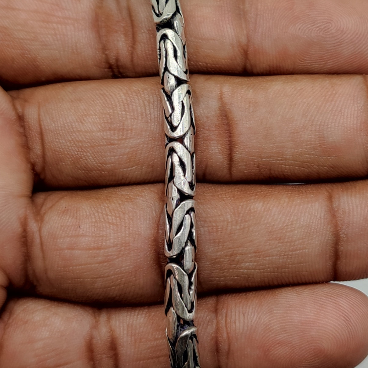 Handmade Sterling Silver 925  Bracelet Vintage Oxidized Chain Jewelry