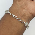 925 Sterling Silver Herkimar Diamond Rough Stone Bracelet