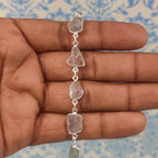 Aquamarine 925 Sterling Silver Rough Stone Bracelet