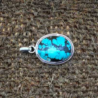 Oval Turquoise 925 Silver Handmade Pendant Wholesale