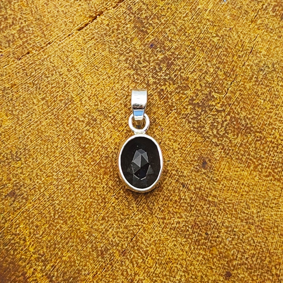 Black Onyx Nepali Bohemian Handmade Silver Pendant
