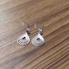 Fine 925 Sterling Silver Garnet Earrings