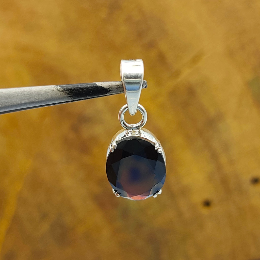 Black Onyx Nepali Bohemian Handmade Silver Pendant