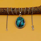Oval Turquoise 925 Silver Handmade Pendant Wholesale