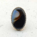 Natural Crazy Agate Gemstone Designer 925 Sterling Silver Ring
