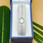 Minimal Fine Single Stone  Crystal Oval Shape Bracelet
