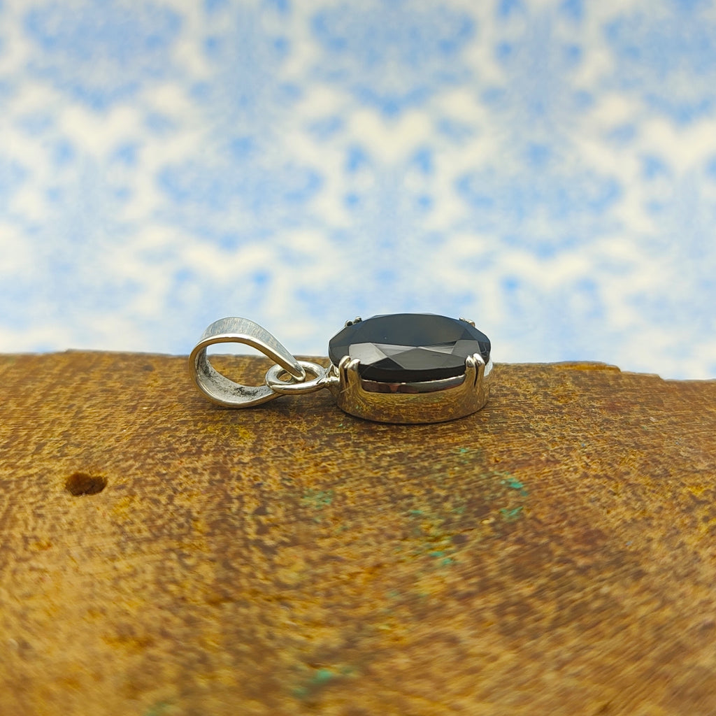Black Onyx Nepali Bohemian Handmade Silver Pendant