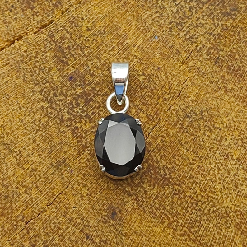 Black Onyx Nepali Bohemian Handmade Silver Pendant